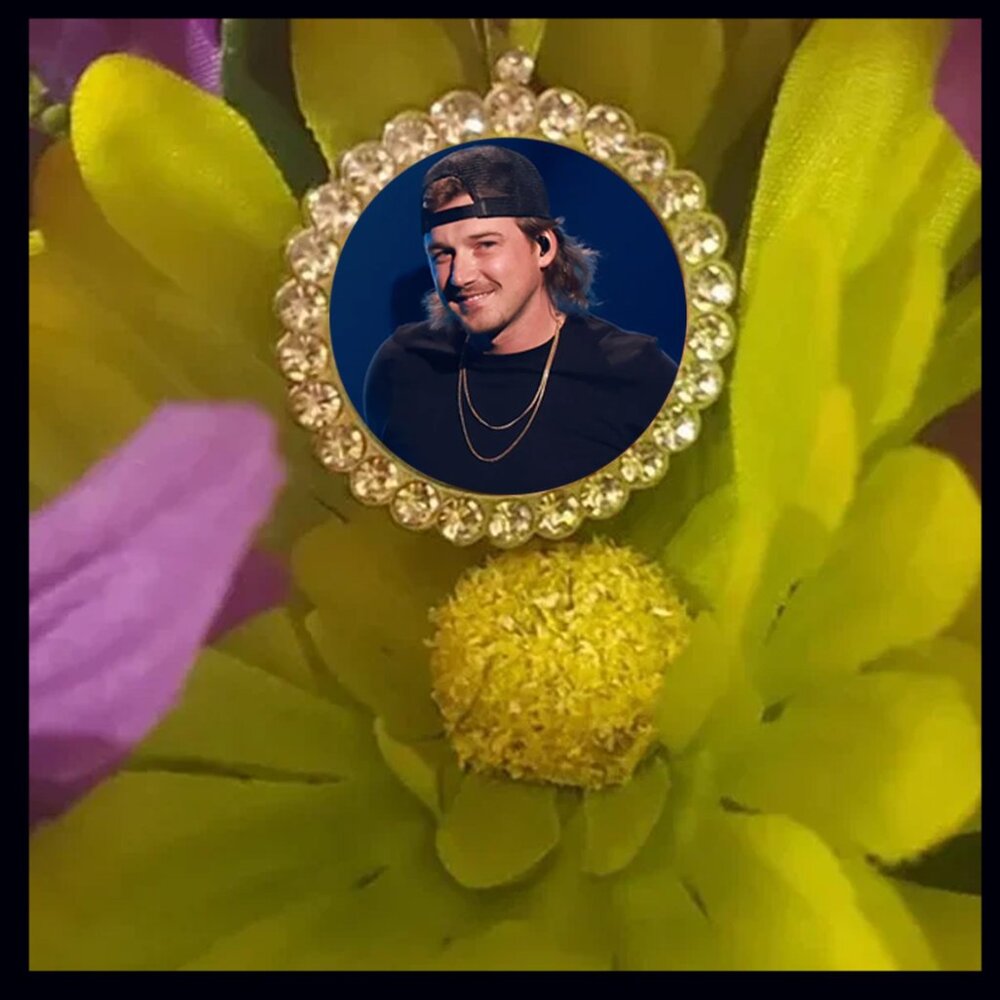 Morgan Wallen necklace bling silver rhinestones cute gift with gift box